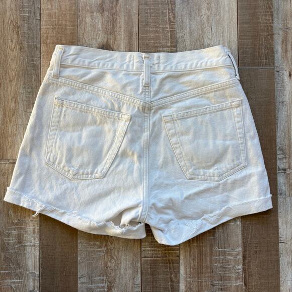 AGOLDE Parker Long Shorts in Pannacotta White Denim Size 24 - Picture 4 of 6